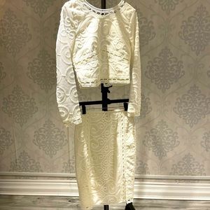 White shirt and skirt two piece set